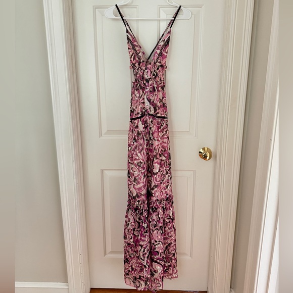 NWOT Dundas x Revolve Smocked Slit Sheer Maxi Dress - Picture 2 of 6